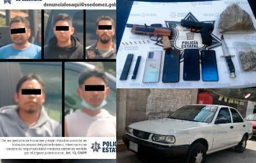 Detienen a cinco presuntos narcomenudistas y roba coches en San Bartolo Morelos